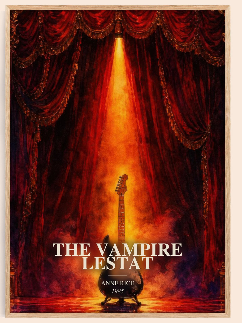 The Vampire Lestat watercolour book poster by Anne Rice – framed literary art print
