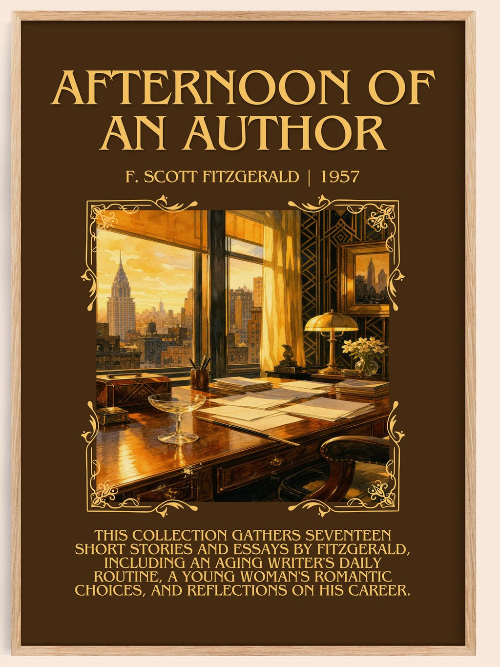 Afternoon Of An Author Minimalist Book Poster by F. Scott Fitzgerald – book poster