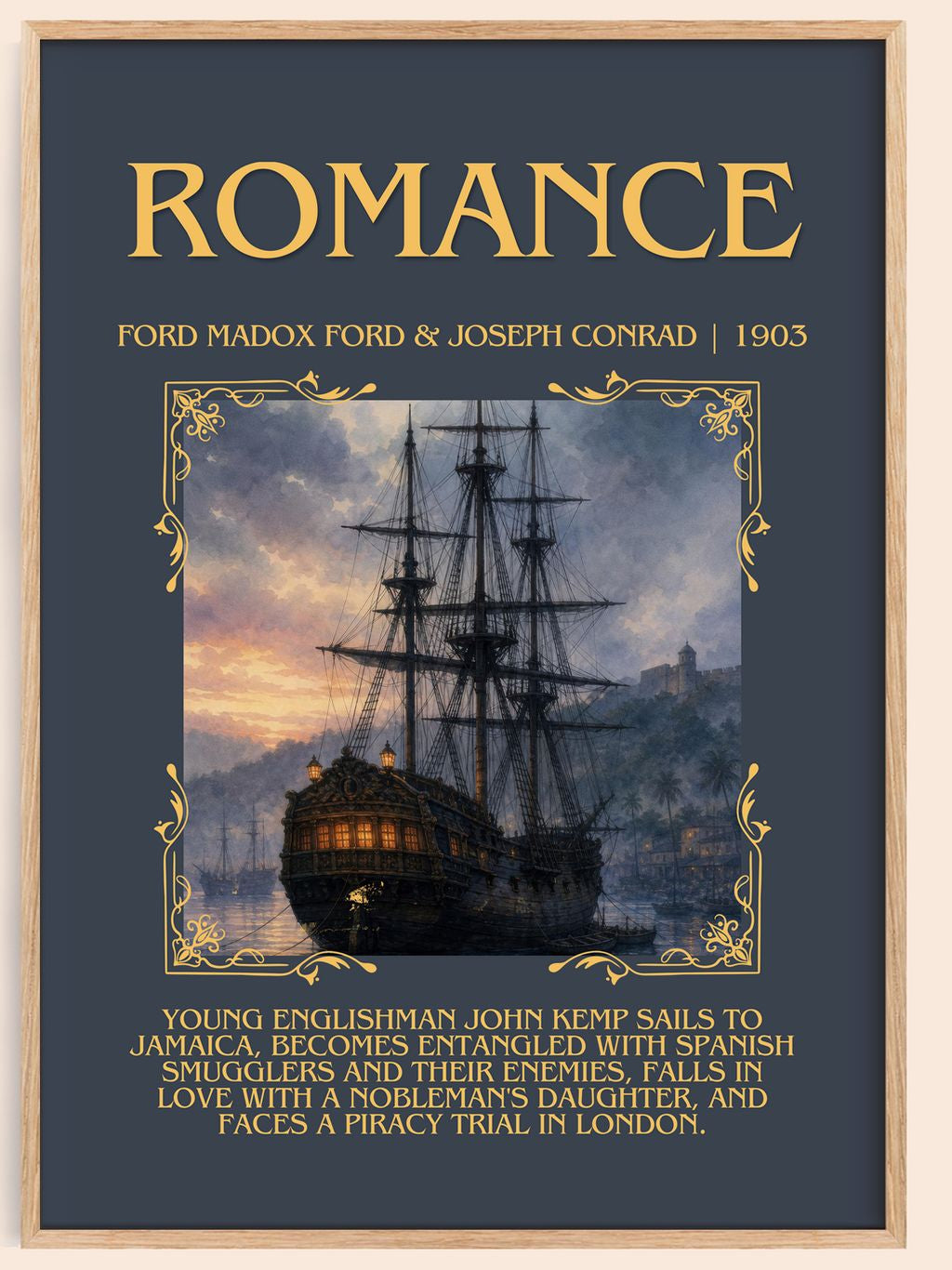 Romance Minimalist Book Poster by Ford Madox Ford & Joseph Conrad – book poster