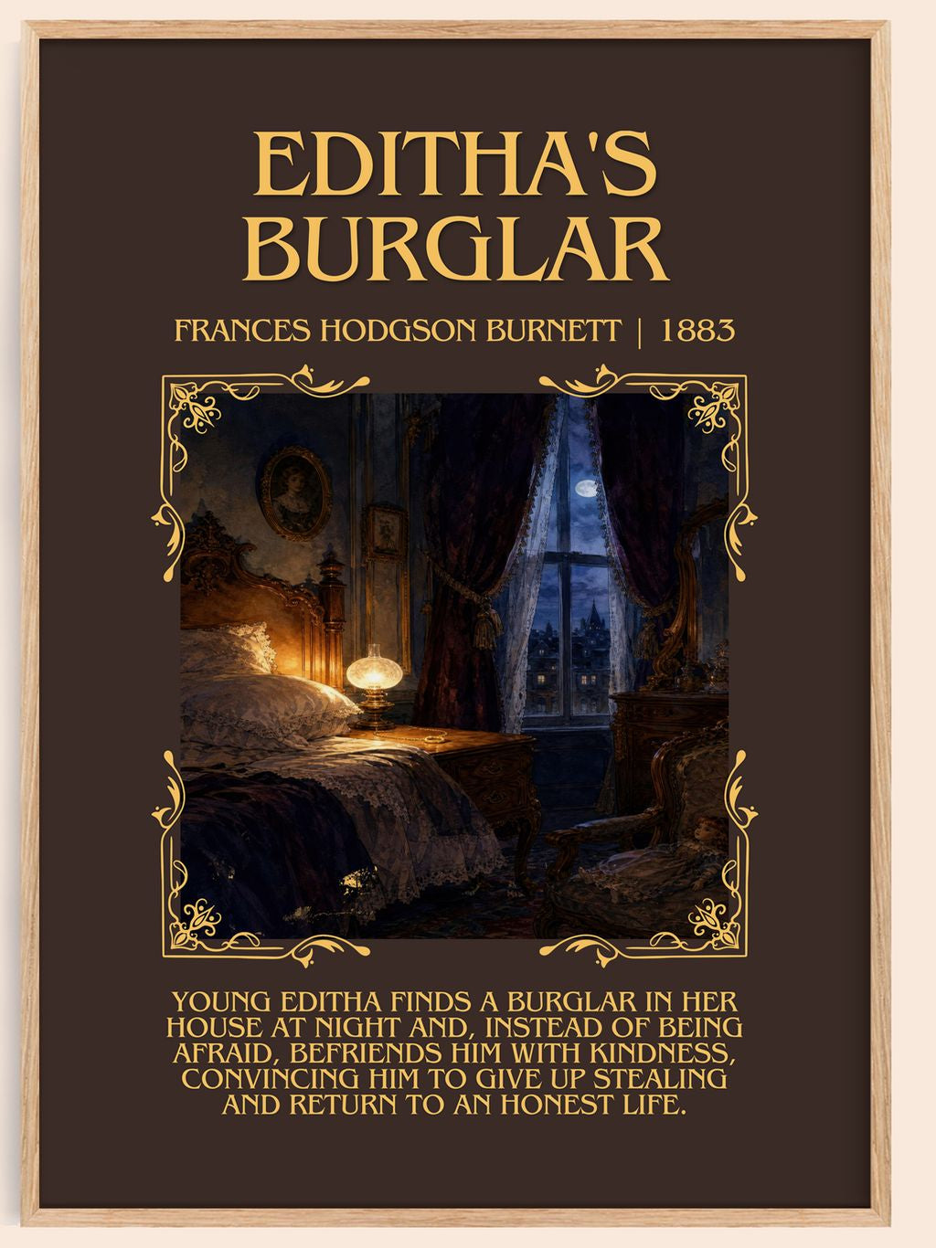 Editha'S Burglar Minimalist Book Poster by Frances Hodgson Burnett – book poster
