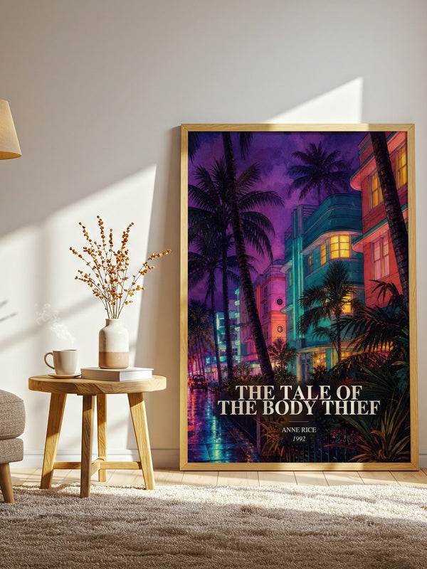 The Tale Of The Body Thief watercolour print in frame leaning in hallway – horror wall art