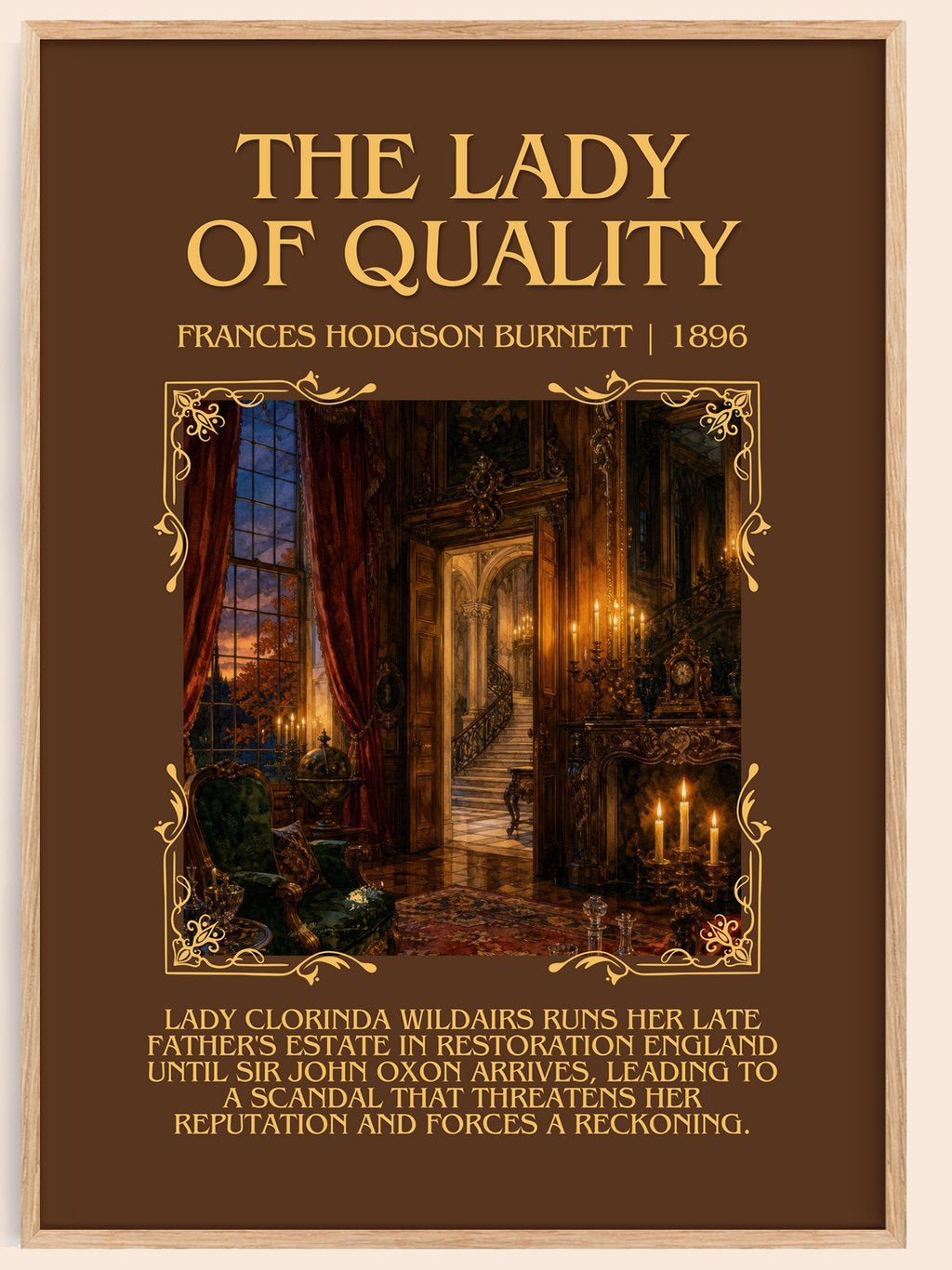 The Lady Of Quality Minimalist Book Poster by Frances Hodgson Burnett – book poster