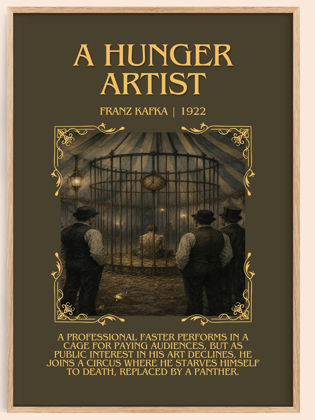 A Hunger Artist Minimalist Book Poster by Franz Kafka – book poster