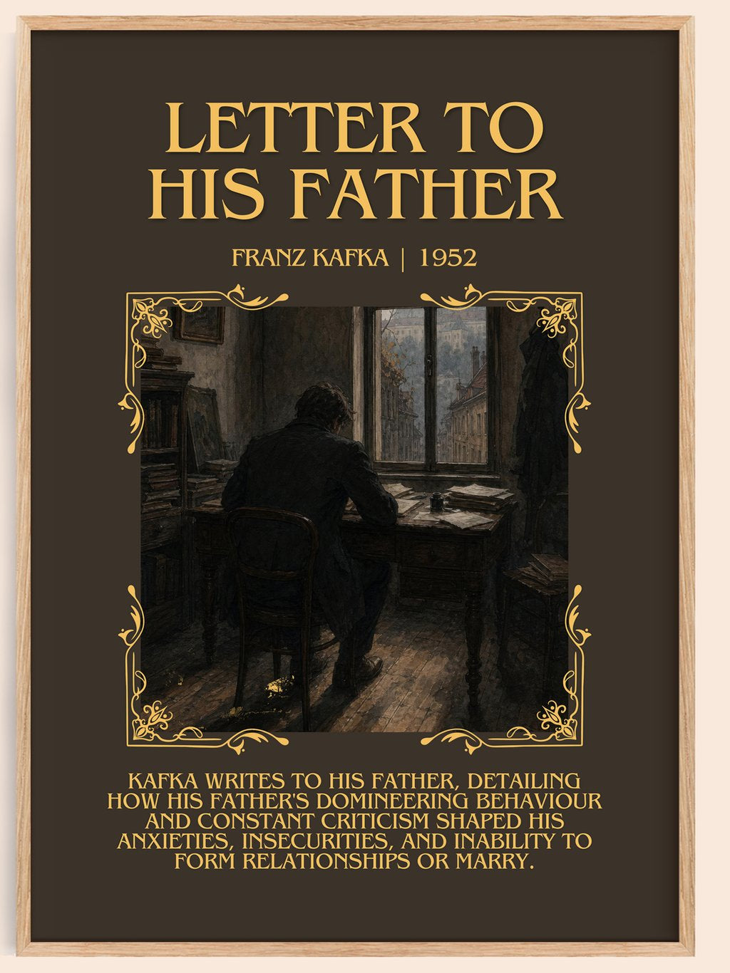 Letter To His Father Minimalist Book Poster by Franz Kafka – book poster