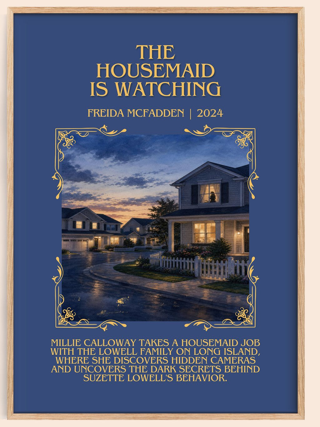 The Housemaid Is Watching Minimalist Book Poster by Freida Mcfadden – book poster