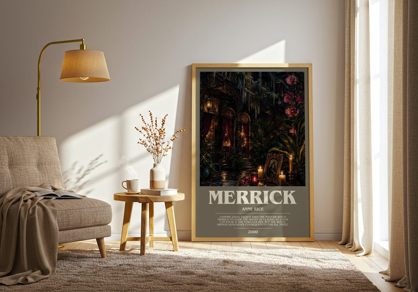 Merrick bookish print on bookshelf – Anne Rice fan gift