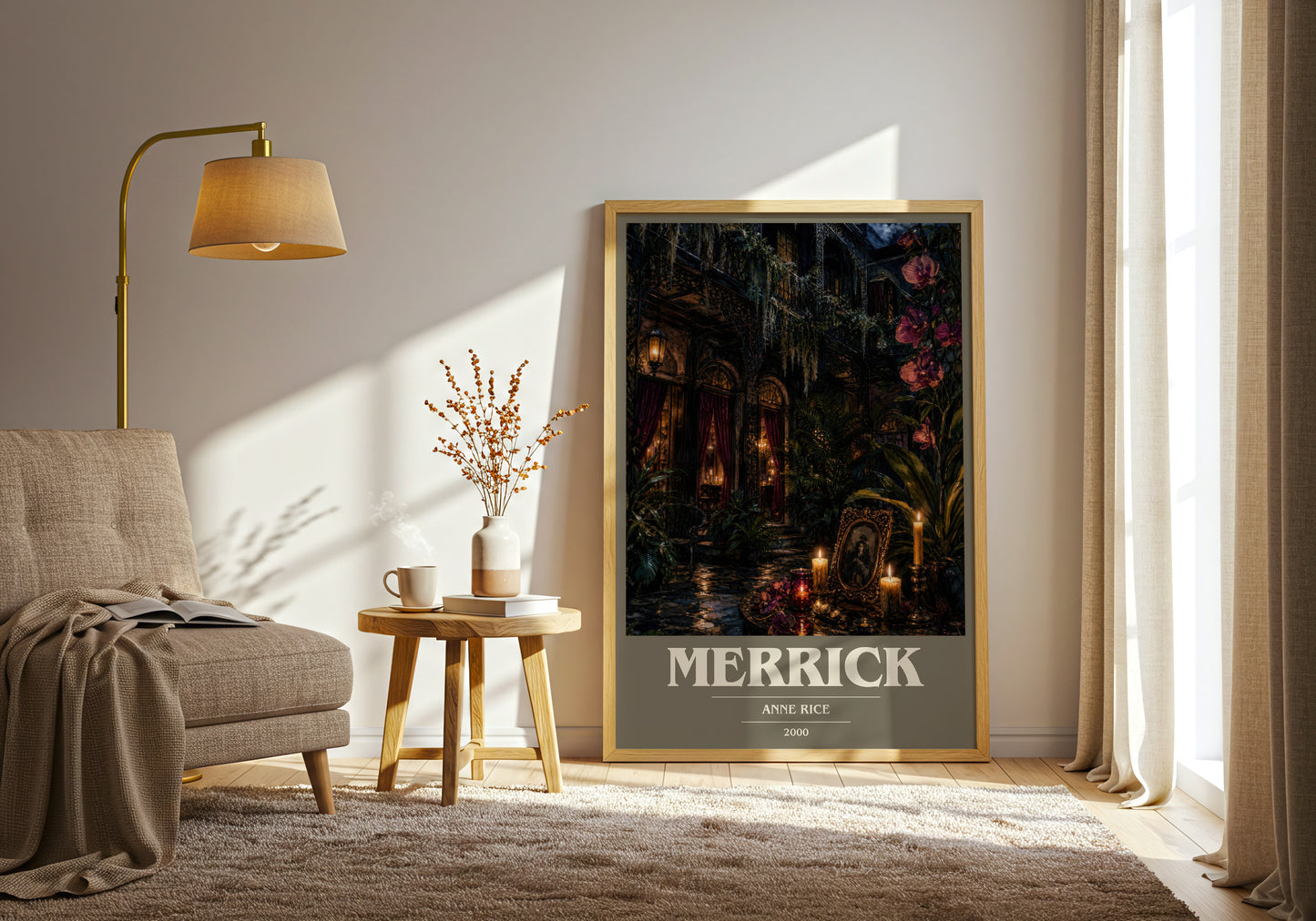Merrick book cover print on bookshelf – Anne Rice fan gift