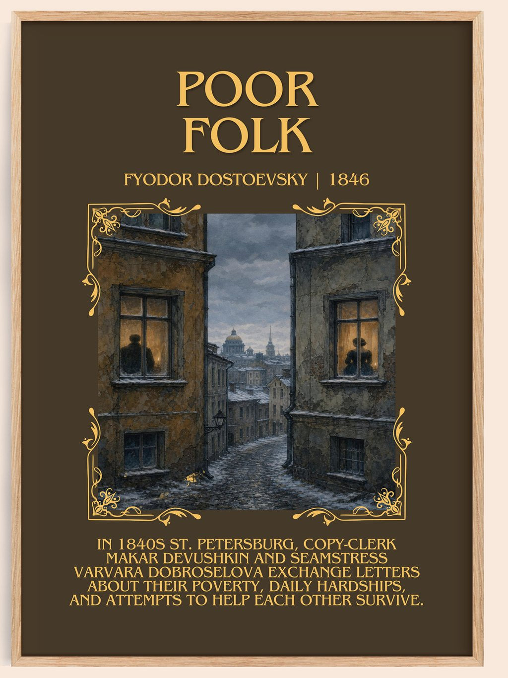 Poor Folk Minimalist Book Poster by Fyodor Dostoevsky – book poster