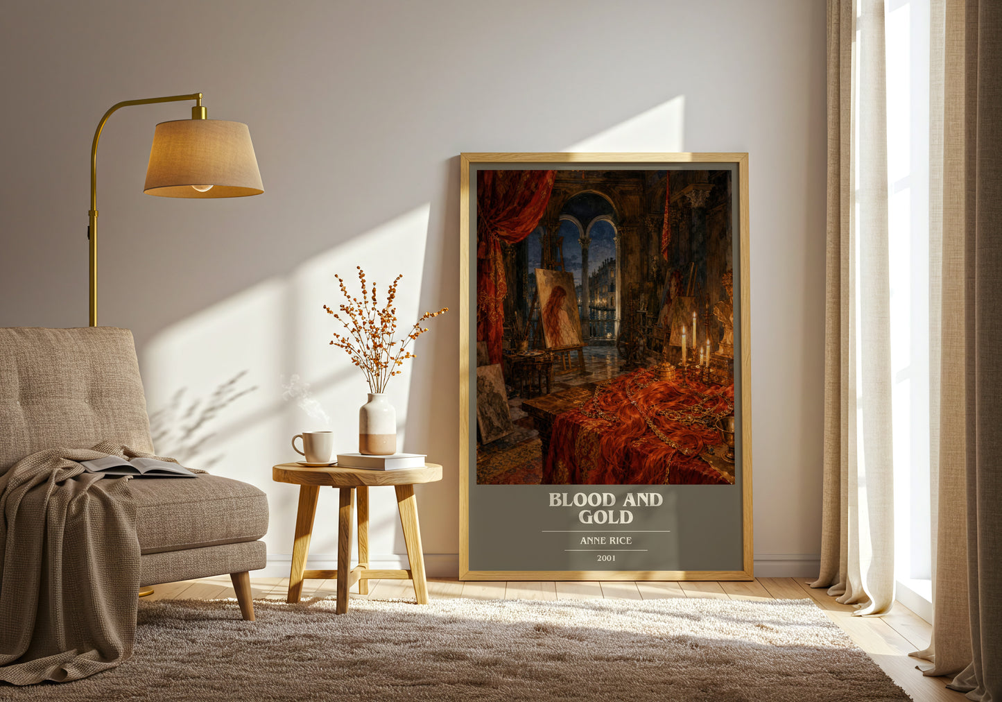Blood And Gold book cover print on bookshelf – Anne Rice fan gift