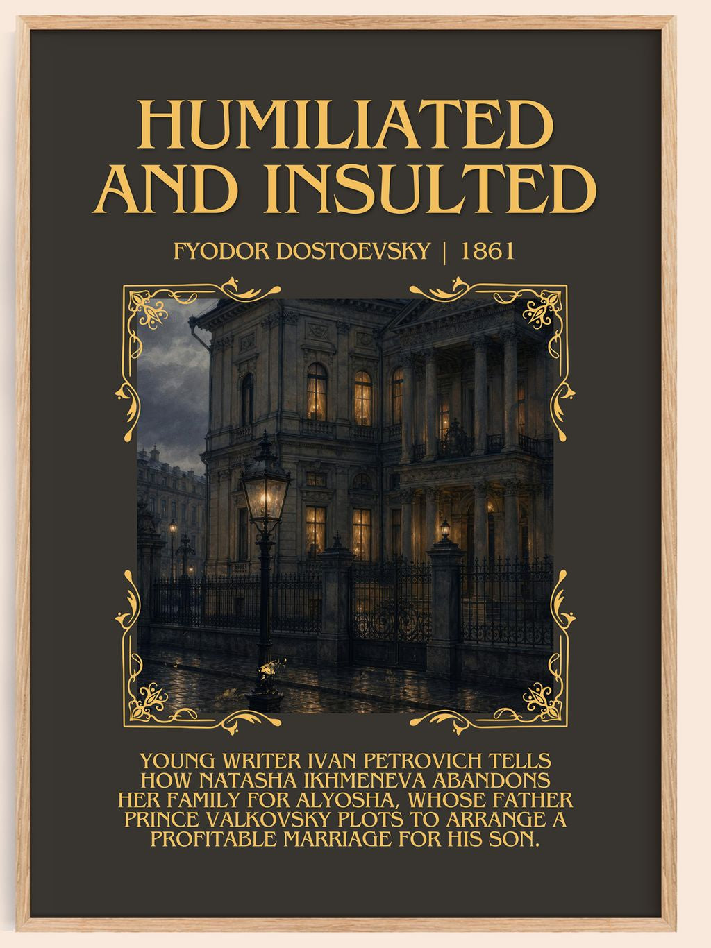 Humiliated And Insulted Minimalist Book Poster by Fyodor Dostoevsky – book poster