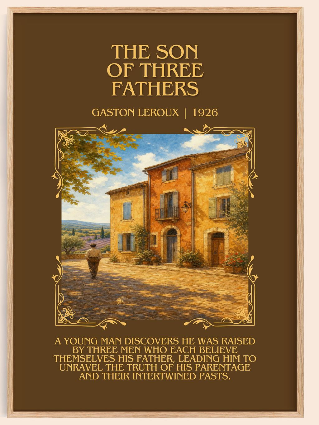The Son Of Three Fathers Minimalist Book Poster by Gaston Leroux – book poster