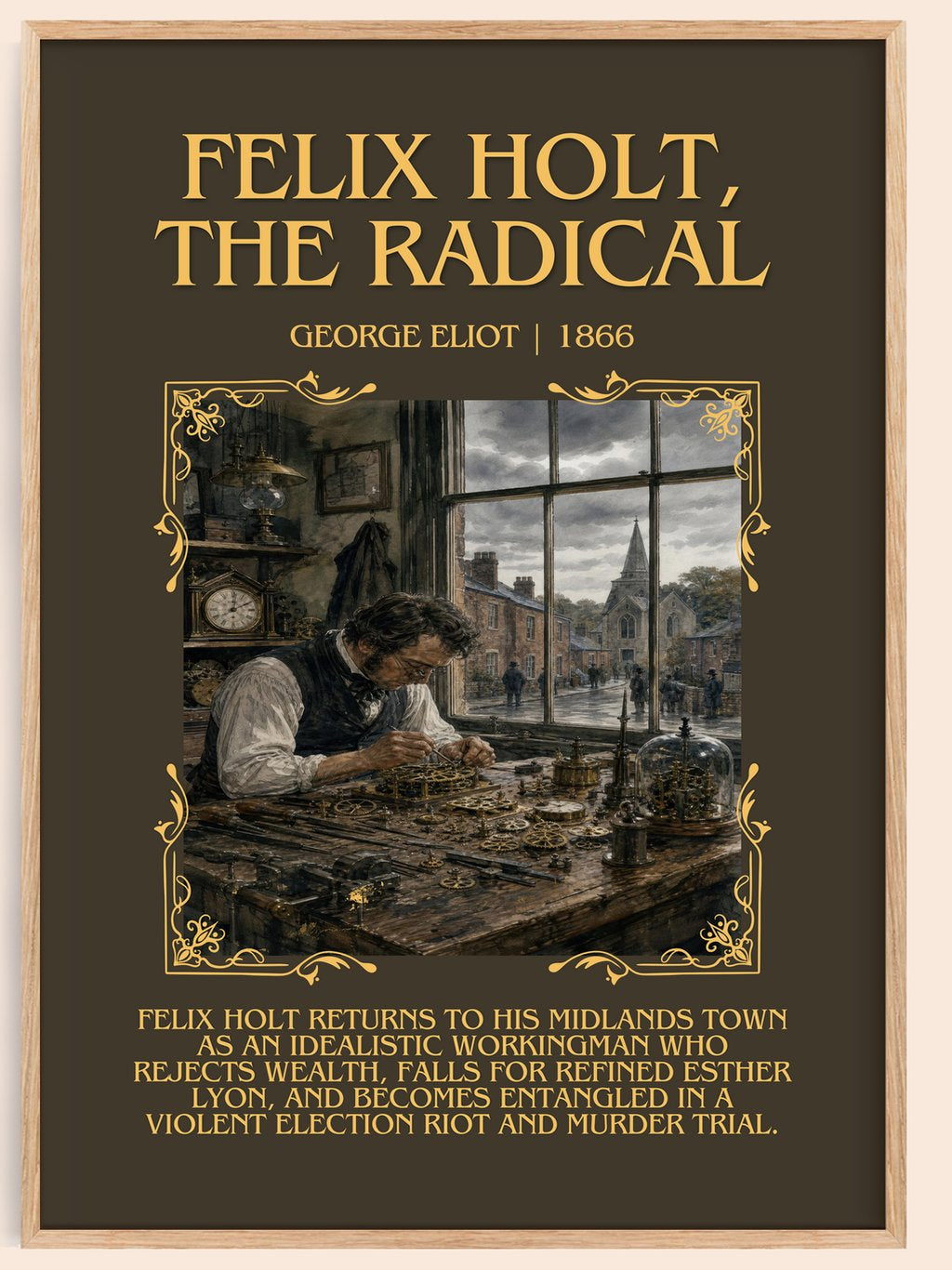 Felix Holt, The Radical Minimalist Book Poster by George Eliot – book poster
