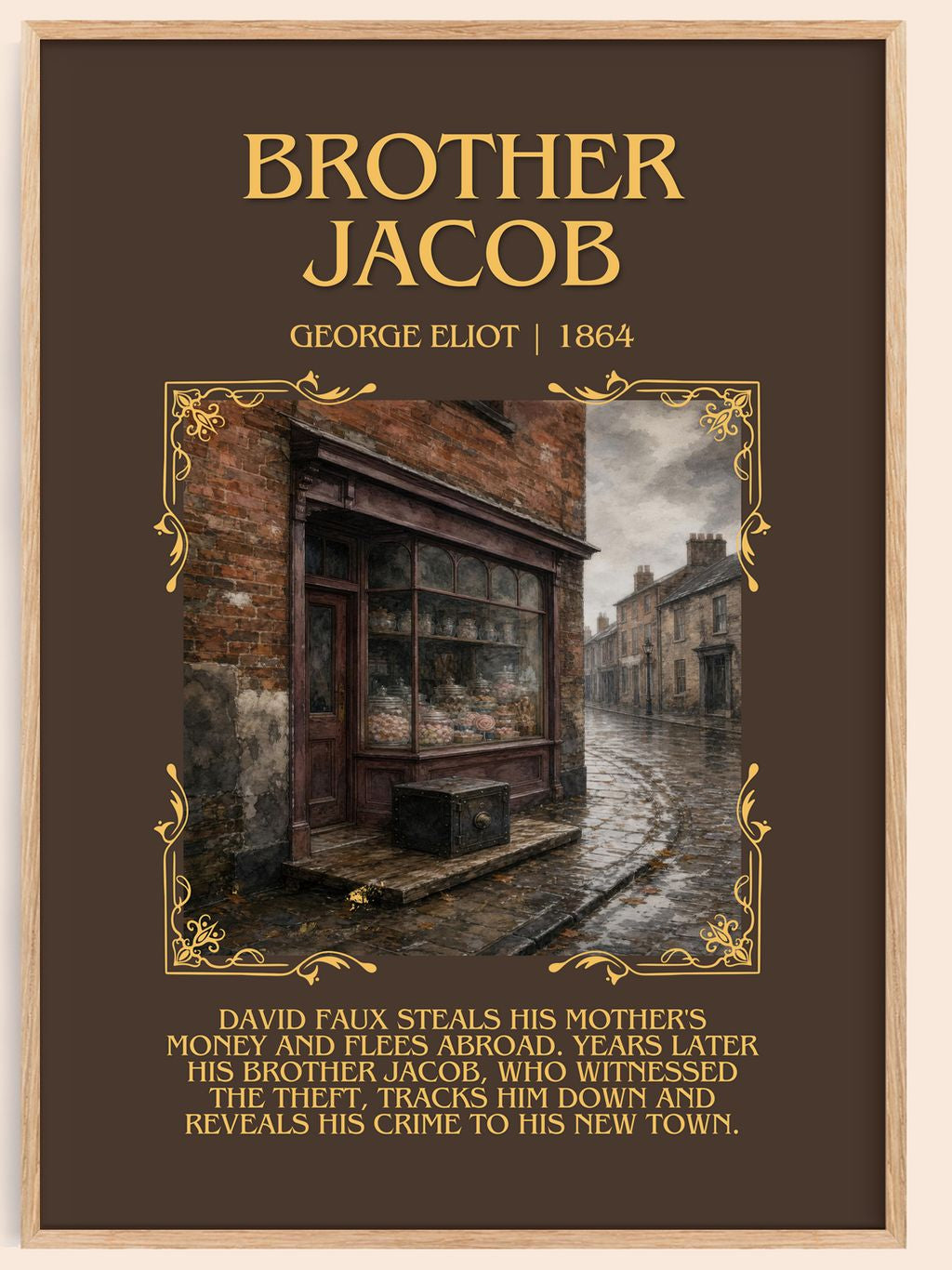 Brother Jacob Minimalist Book Poster by George Eliot – book poster
