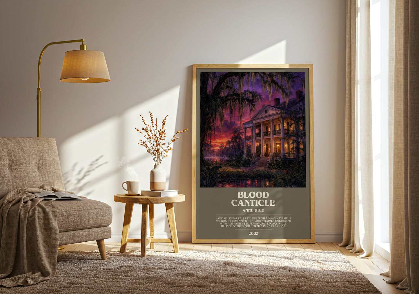 Blood Canticle bookish print on bookshelf – Anne Rice fan gift