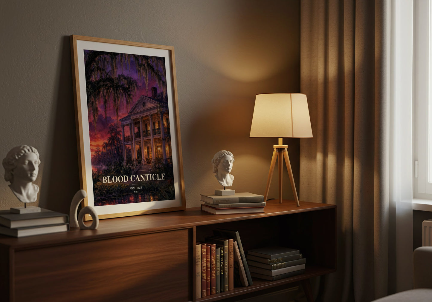 Blood Canticle watercolour print on bookshelf – Anne Rice fan gift