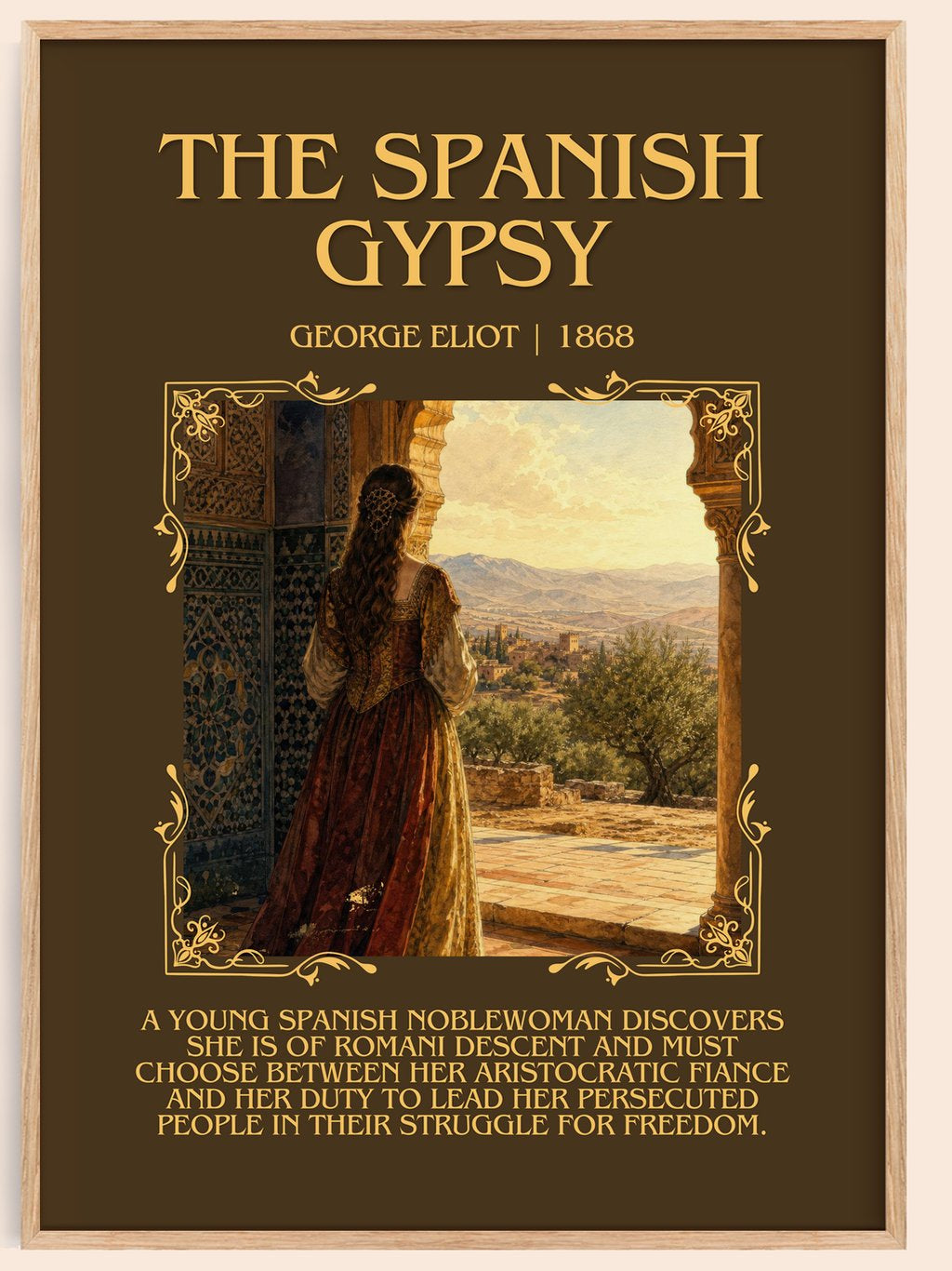 The Spanish Gypsy Minimalist Book Poster by George Eliot – book poster