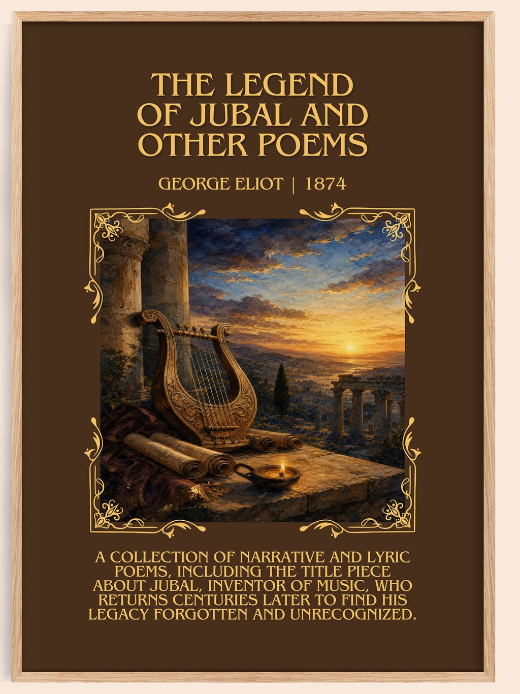 Legend Of Jubal And Other Poems Minimalist Book Poster by George Eliot – book poster