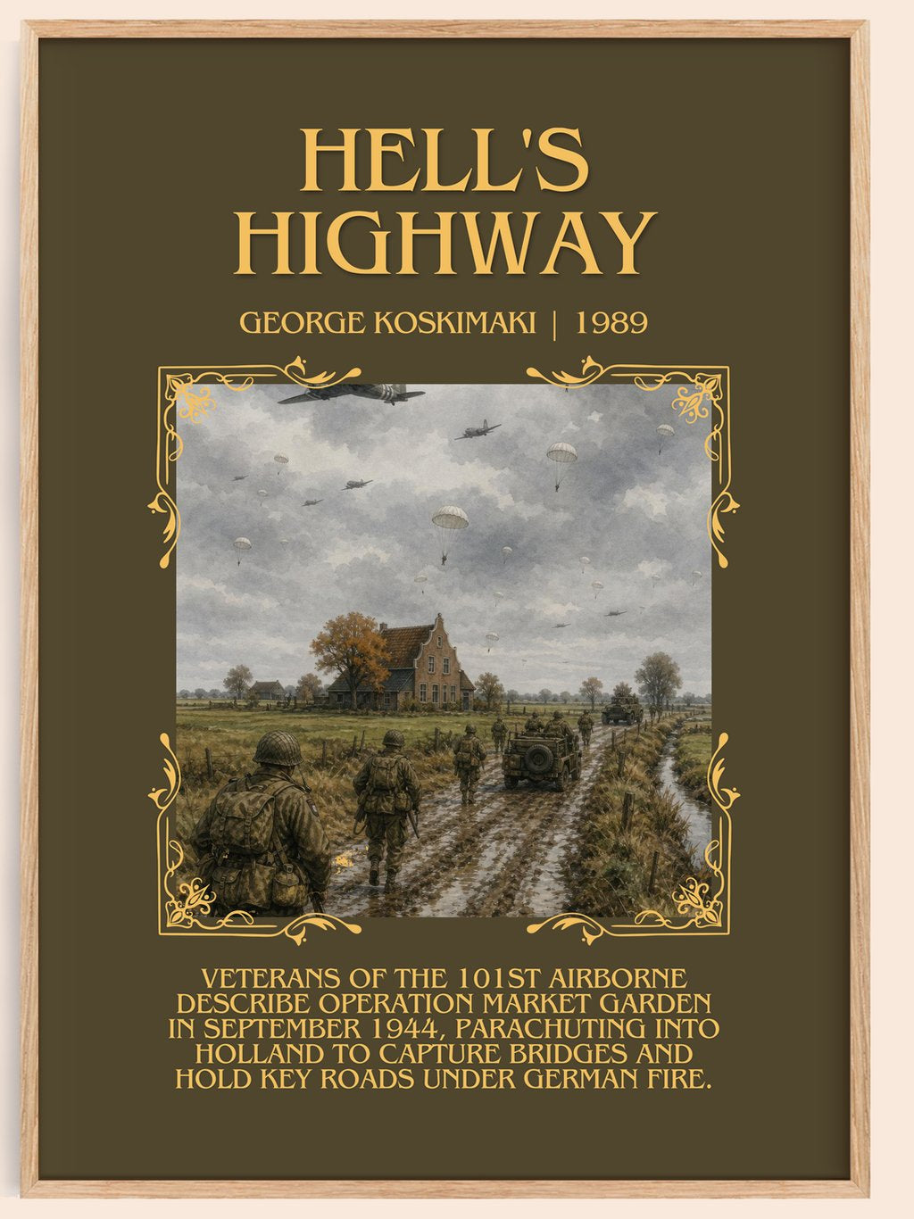 Hell'S Highway Minimalist Book Poster by George Koskimaki – book poster