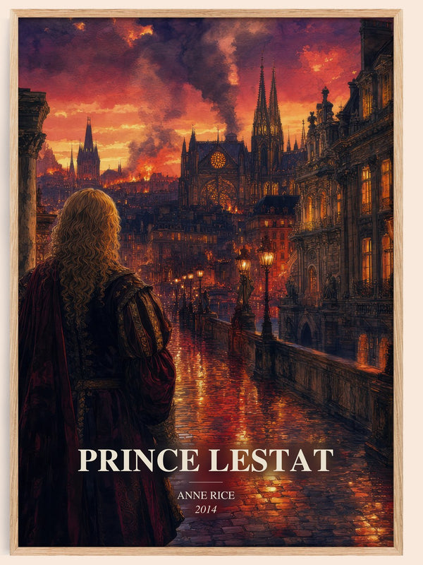 Prince Lestat watercolour book poster by Anne Rice – framed literary art print