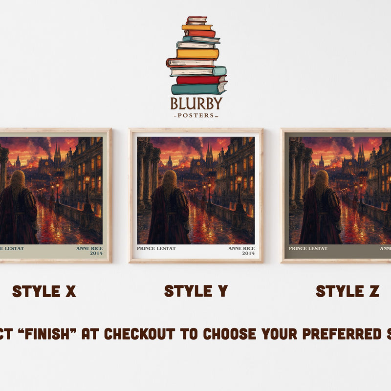 Prince Lestat literary print in frame leaning in hallway – horror wall art