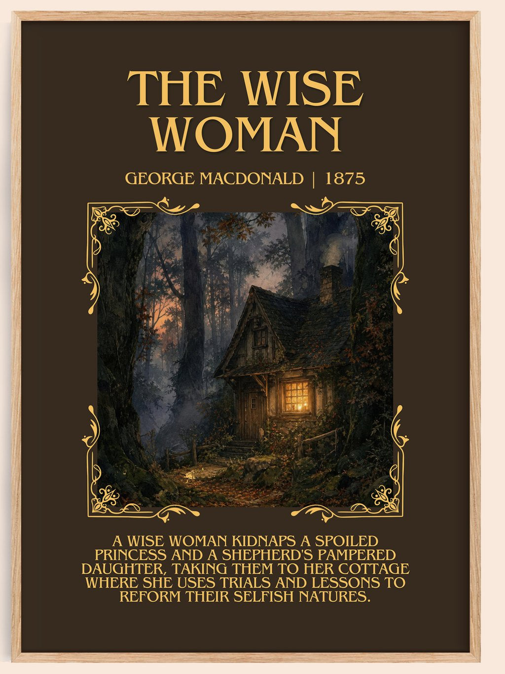 The Wise Woman Minimalist Book Poster by George Macdonald – book poster