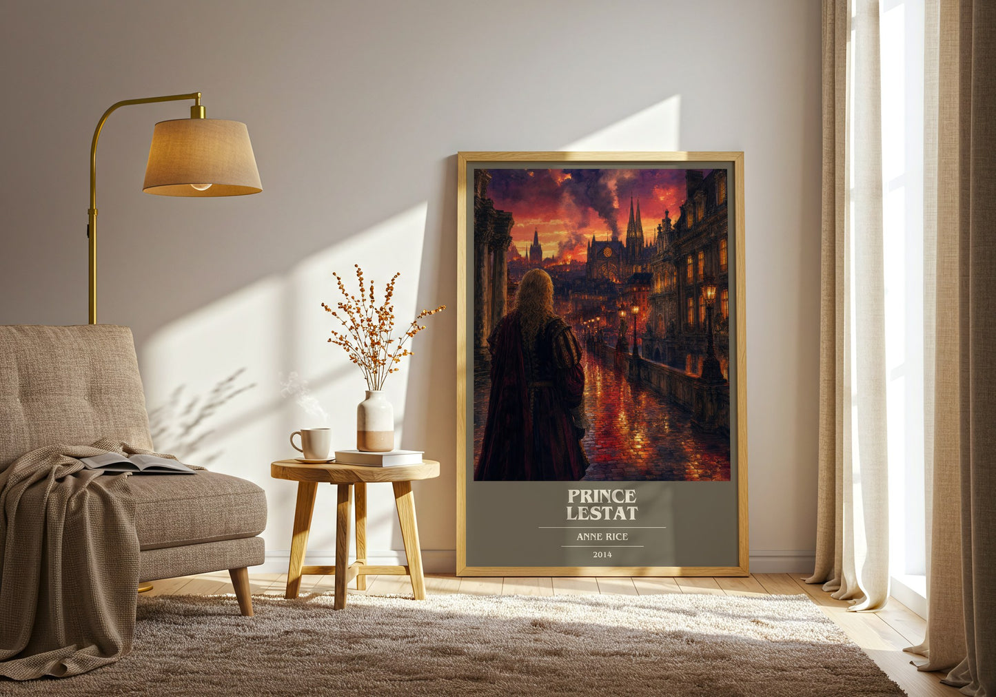 Prince Lestat book cover print on bookshelf – Anne Rice fan gift