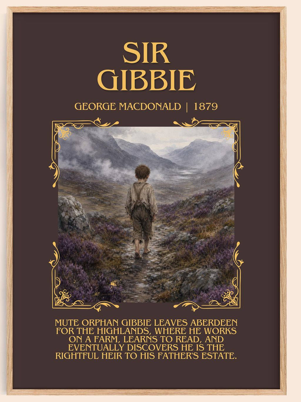 Sir Gibbie Minimalist Book Poster by George Macdonald – book poster