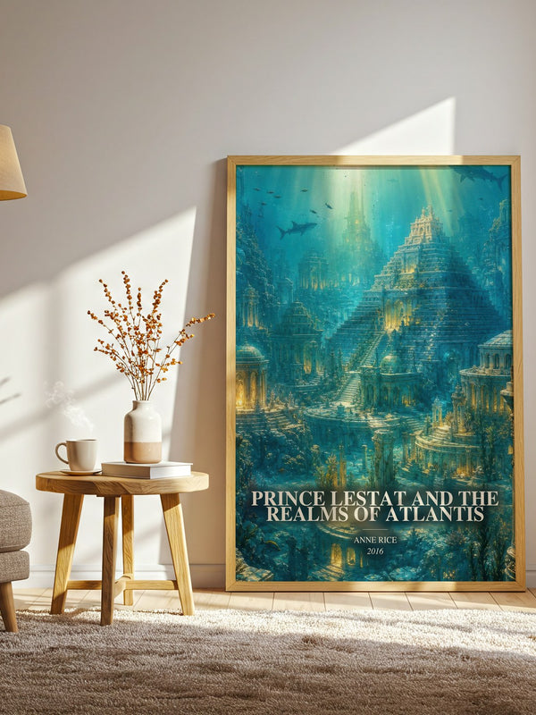 Prince Lestat And The Realms Of Atlantis watercolour print in frame leaning in hallway – fantasy wall art