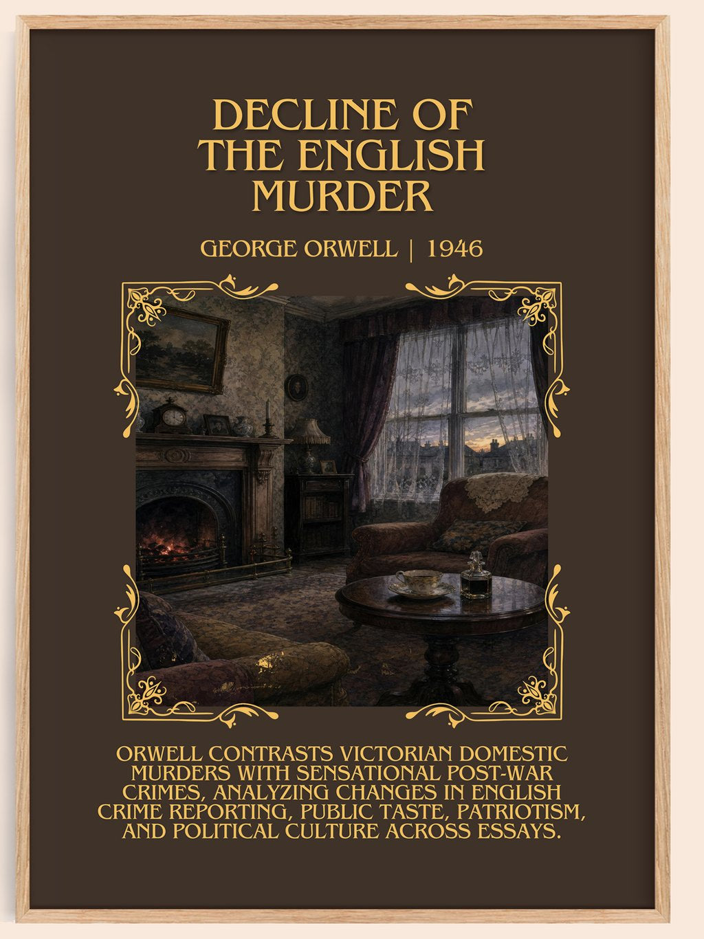 Decline Of The English Murder Minimalist Book Poster by George Orwell – book poster