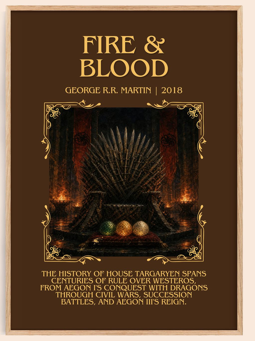 Fire & Blood Minimalist Book Poster by George R.R. Martin – book poster