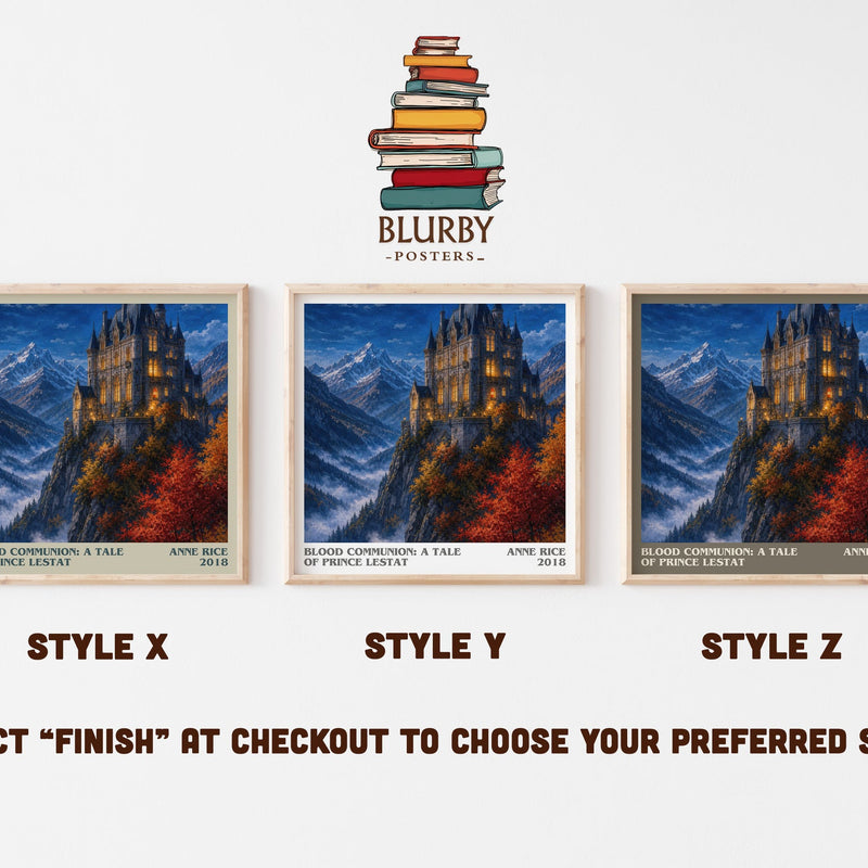 Blood Communion: A Tale Of Prince Lestat literary print in frame leaning in hallway – gothic wall art