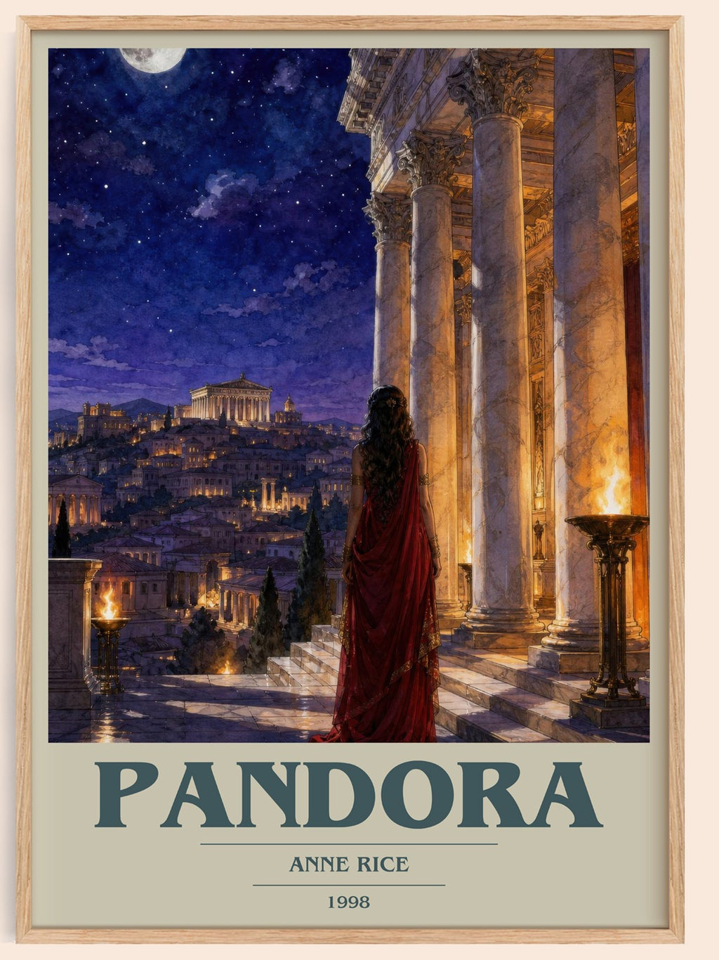 Pandora book cover book poster by Anne Rice – framed literary art print