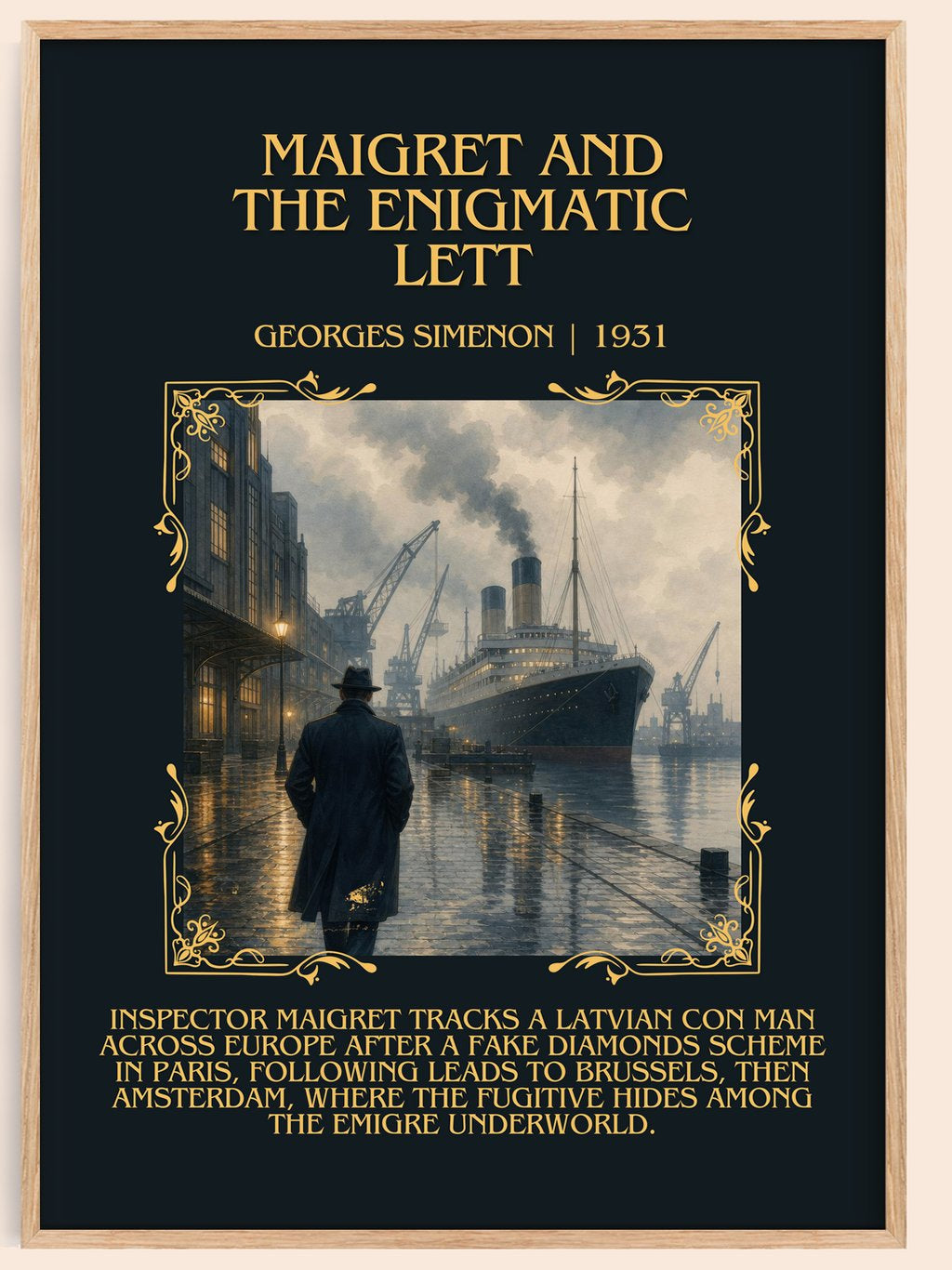 Maigret And The Enigmatic Lett Minimalist Book Poster by G. Simenon – book poster