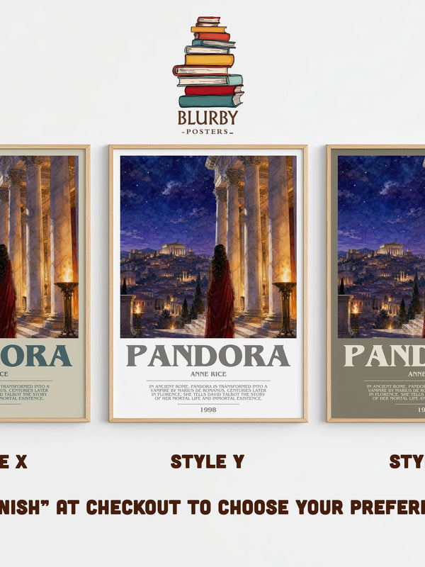 Pandora bookish print in frame leaning in hallway – horror wall art