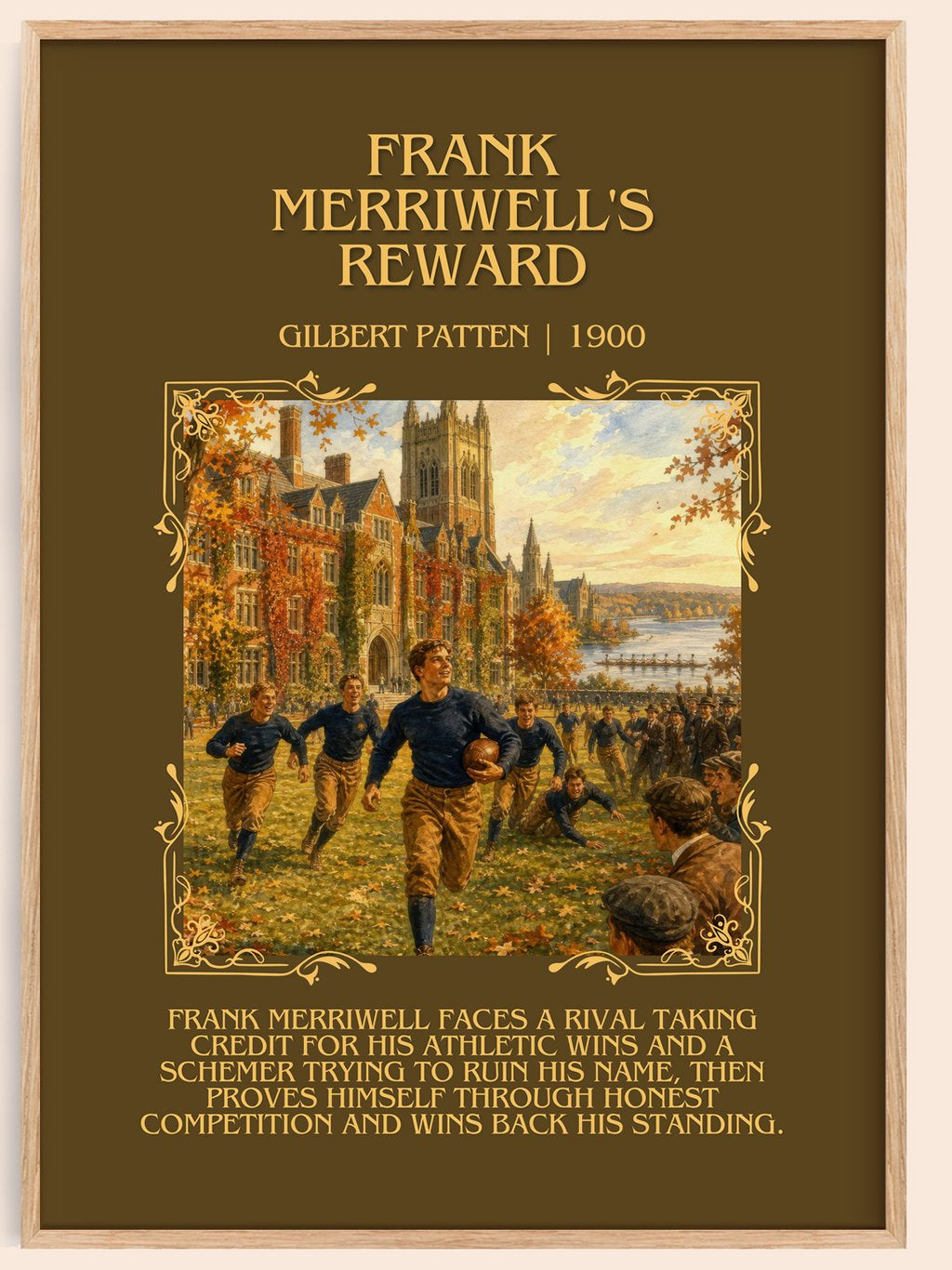 Frank Merriwell'S Reward Minimalist Book Poster by Gilbert Patten – book poster