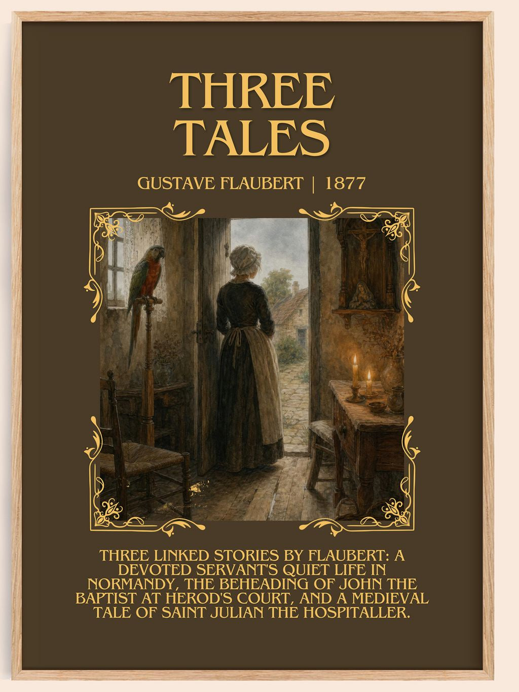 Three Tales Minimalist Book Poster by Gustave Flaubert – book poster