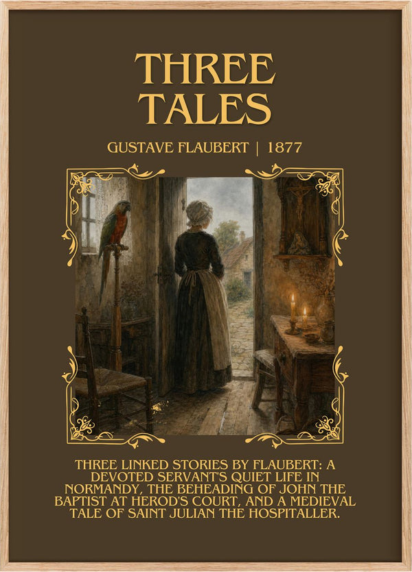 Three Tales Minimalist Book Poster by Gustave Flaubert