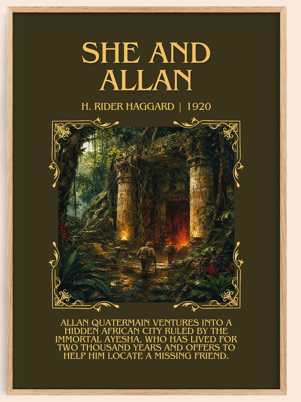 She And Allan Minimalist Book Poster by H. Rider Haggard – book poster