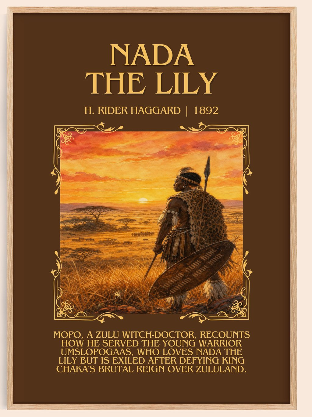 Nada The Lily Minimalist Book Poster by H. Rider Haggard – book poster