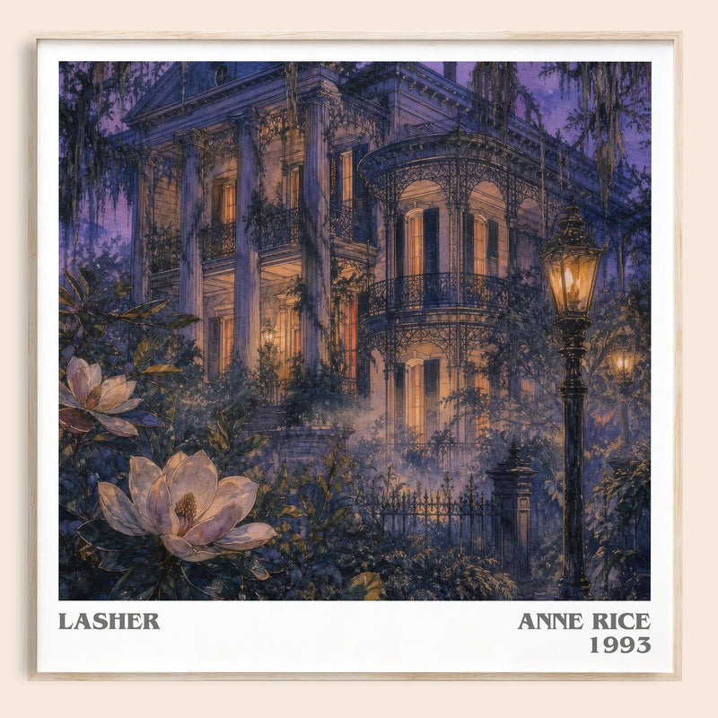 Lasher literary book poster by Anne Rice – framed literary art print