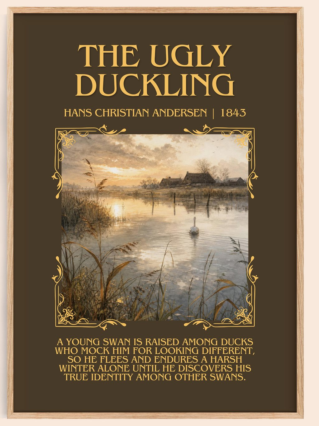 The Ugly Duckling Minimalist Book Poster by Hans Christian Andersen – book poster