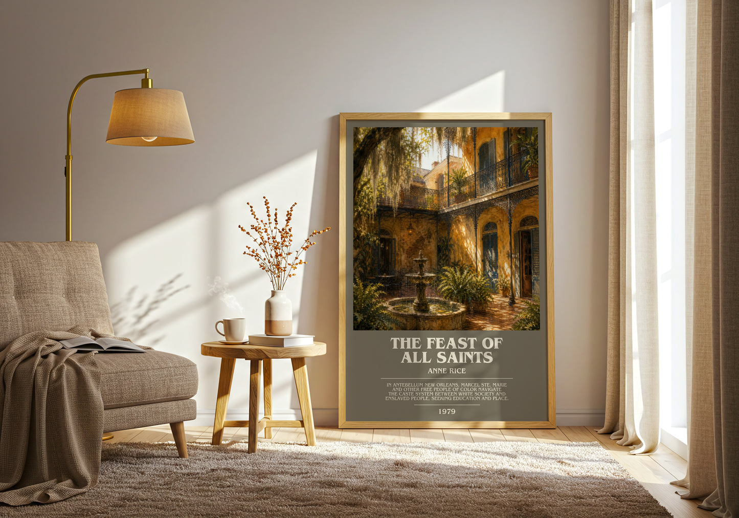 The Feast Of All Saints bookish print on bookshelf – Anne Rice fan gift