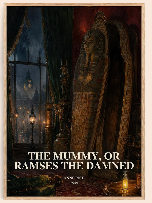 The Mummy, Or Ramses The Damned watercolour book poster by Anne Rice – framed literary art print