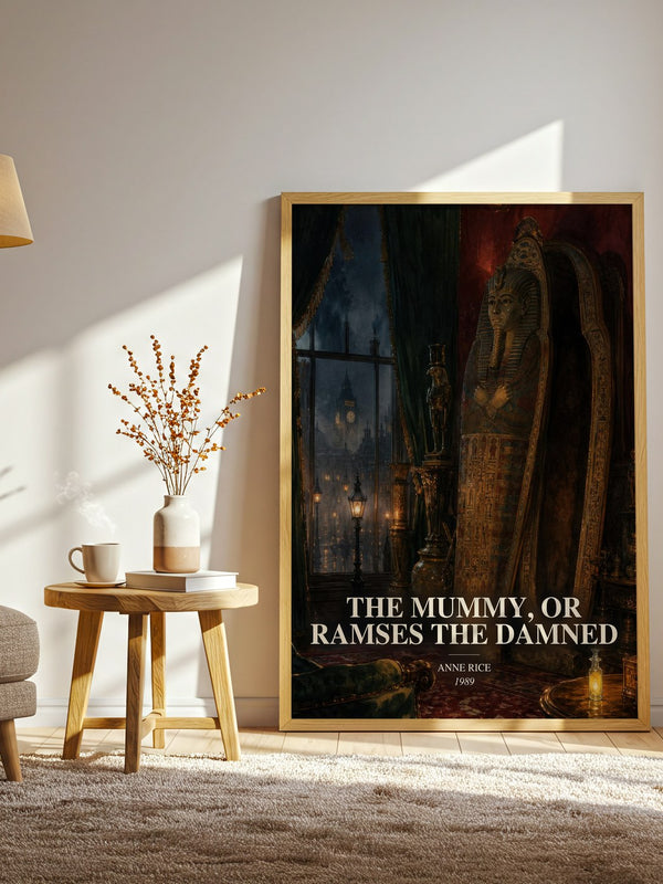The Mummy, Or Ramses The Damned watercolour print in frame leaning in hallway – horror wall art