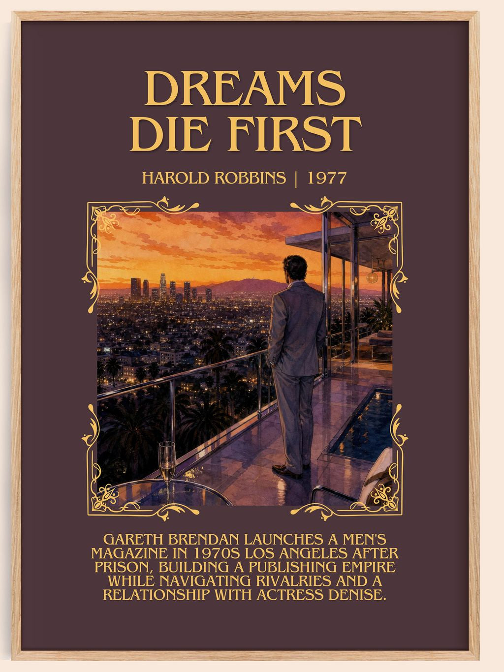 Dreams Die First Minimalist Book Poster by Harold Robbins – book poster