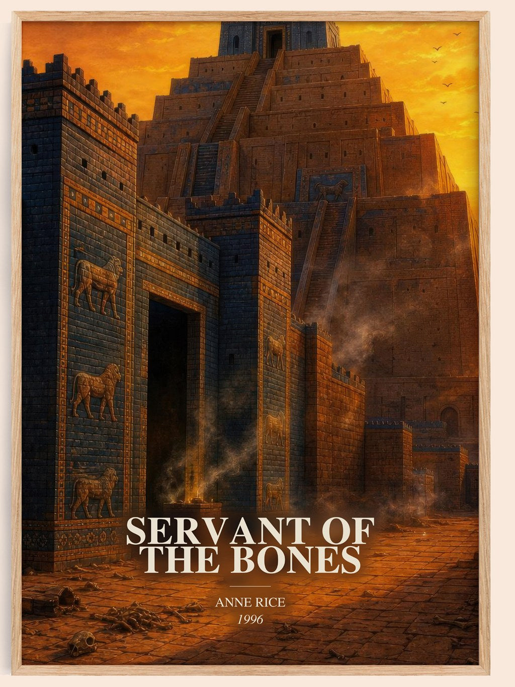 Servant Of The Bones watercolour book poster by Anne Rice – framed literary art print
