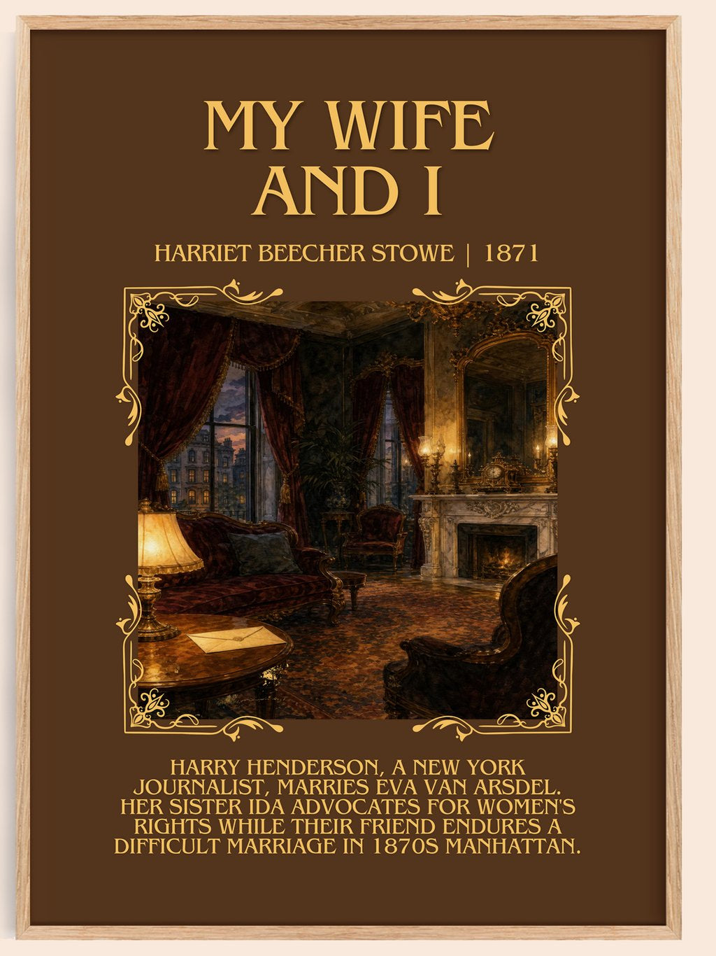 My Wife And I Minimalist Book Poster by Harriet Beecher Stowe – book poster