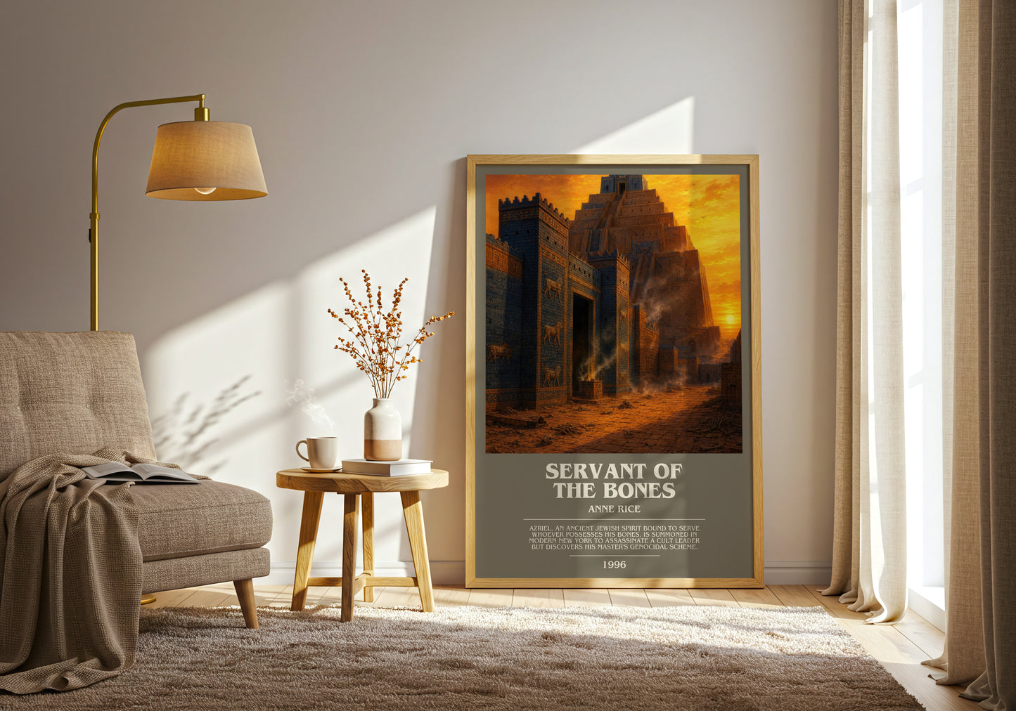 Servant Of The Bones bookish print on bookshelf – Anne Rice fan gift