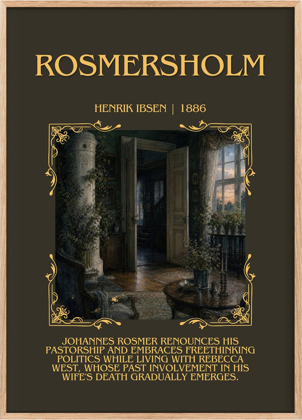 Rosmersholm Minimalist Book Poster by Henrik Ibsen