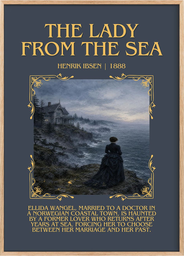 The Lady From The Sea Minimalist Book Poster by Henrik Ibsen